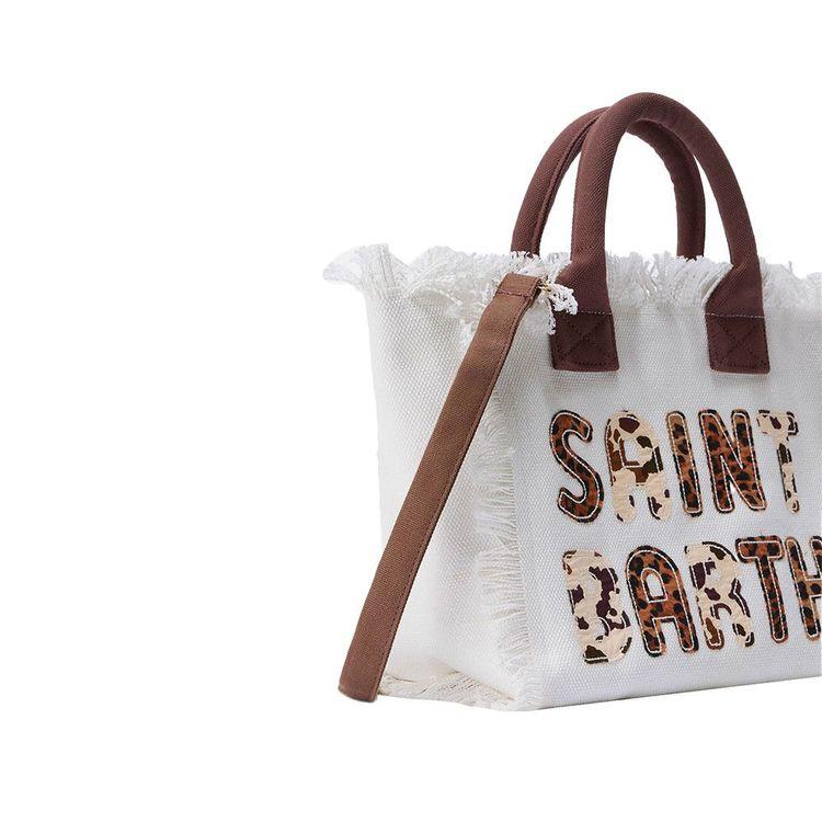 MC2 SAINT BARTH Colette bijela torba sa animal print ispisom