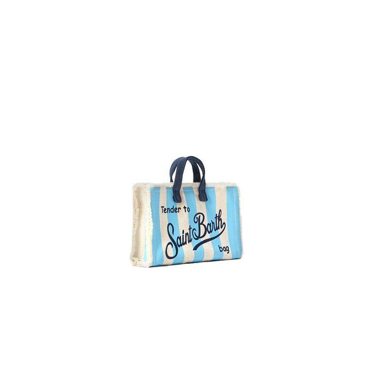 MC2 SAINT BARTH Phone Bag plavo-bijela prugasta torba