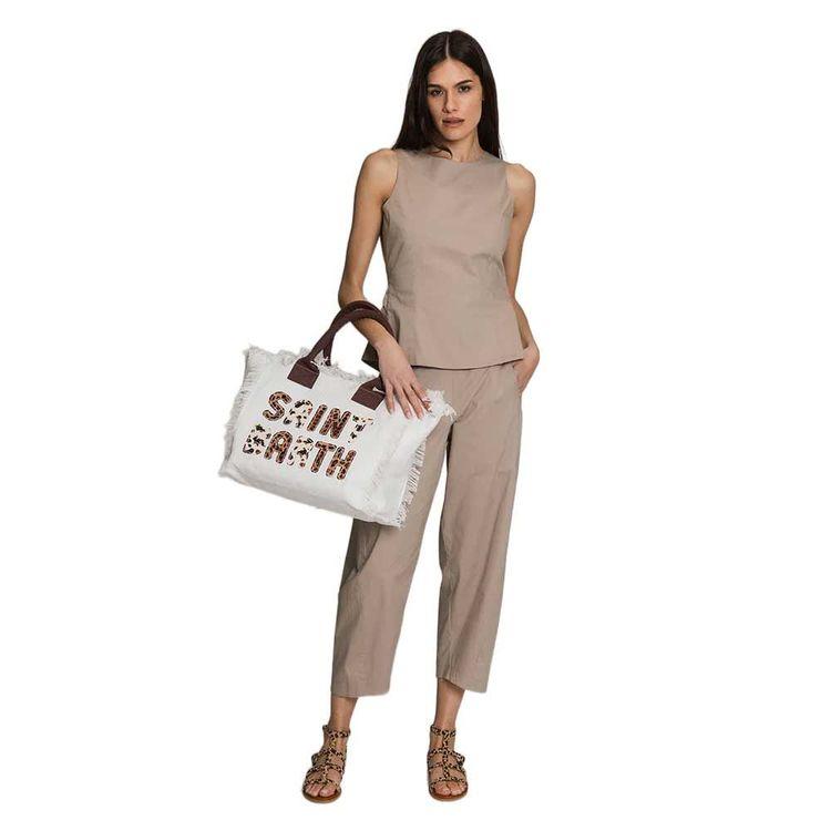 MC2 SAINT BARTH Vanity bijela torba sa animal print ispisom