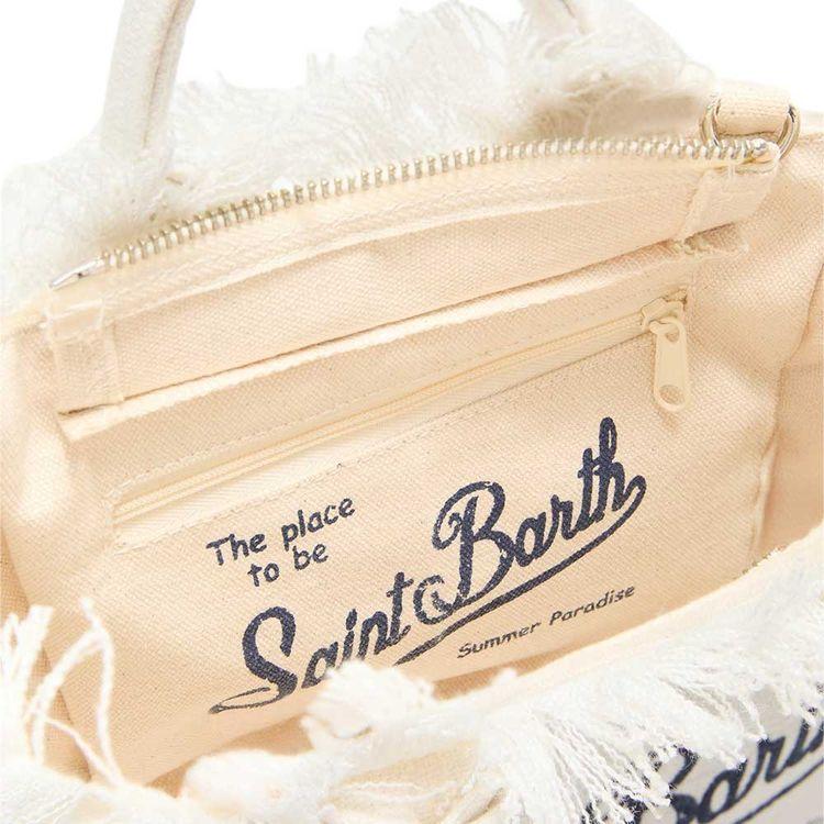 MC2 SAINT BARTH Vanity Mini bijela lanena torba