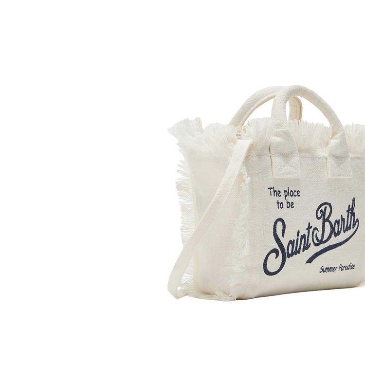 MC2 SAINT BARTH Vanity Mini bijela lanena torba
