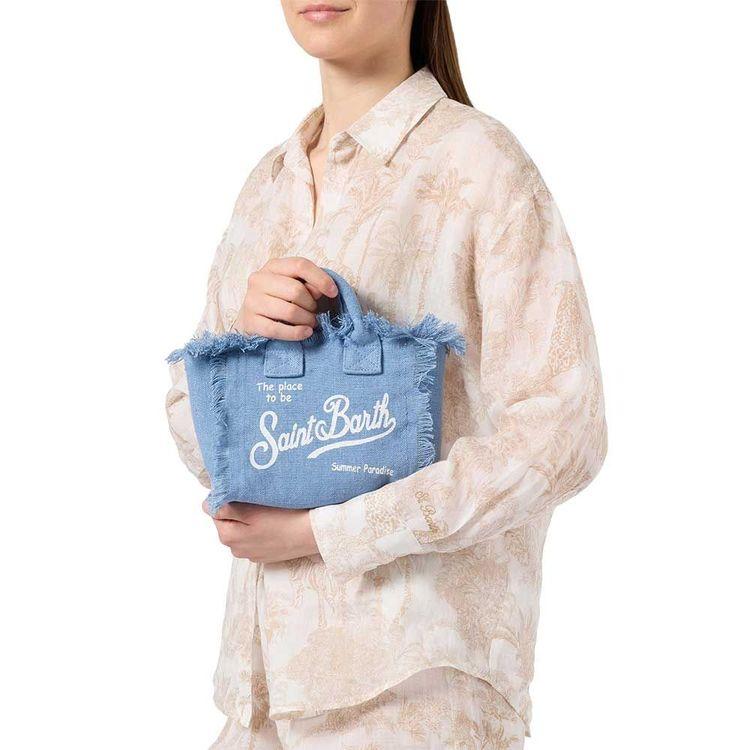 MC2 SAINT BARTH Vanity Mini denim lanena torba