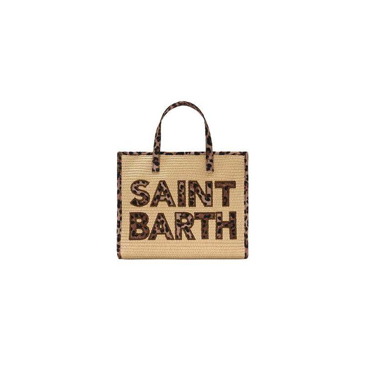 MC2 SAINT BARTH Vivivan bež midi torba sa leopard detaljima