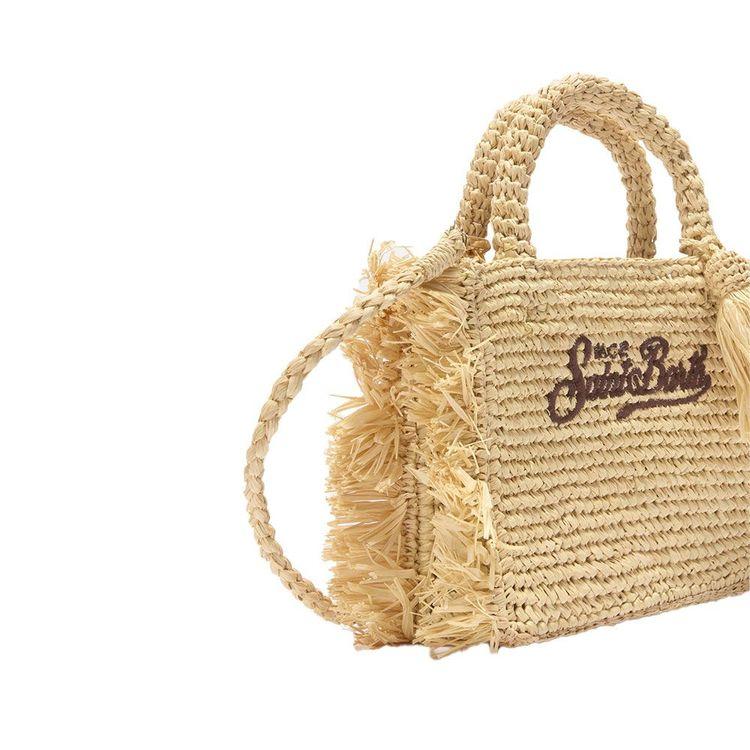 MC2 SAINT BARTH Vanity mini torba od rafije sa resama sa strane
