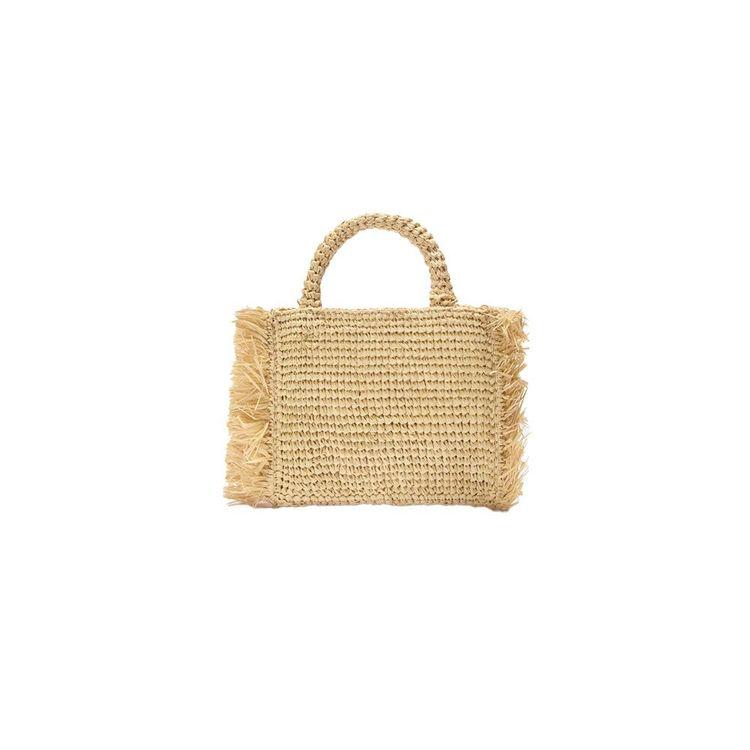 MC2 SAINT BARTH Vanity mini torba od rafije sa resama sa strane