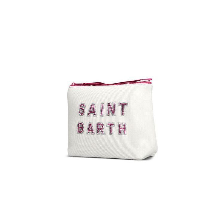 MC2 SAINT BARTH Aline bijeli neseser sa vezenim logotipom od perlica