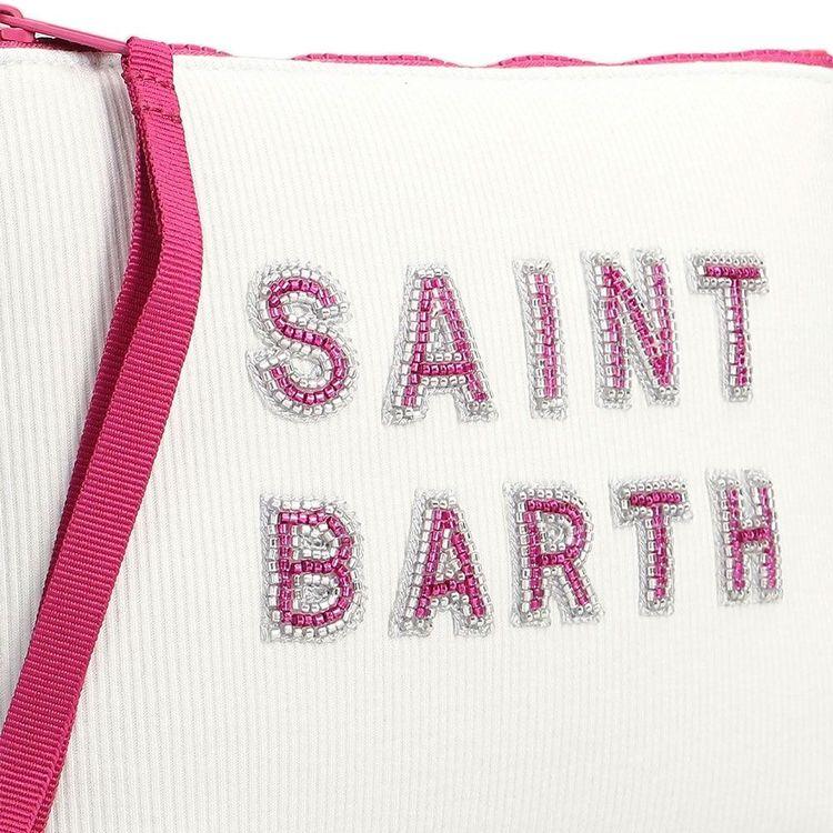 MC2 SAINT BARTH Aline bijeli neseser sa vezenim logotipom od perlica