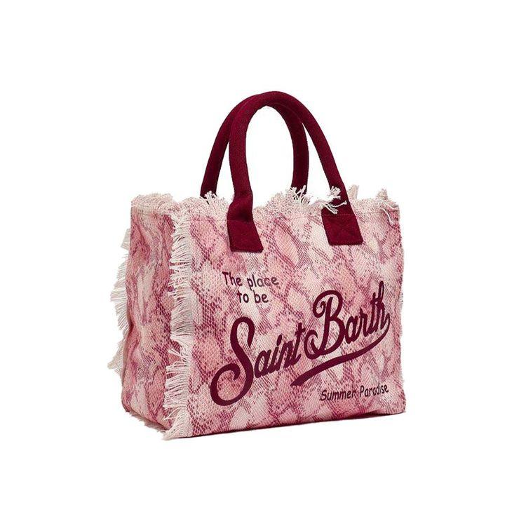 MC2 SAINT BARTH Vanity roza torba sa zmijskim printom