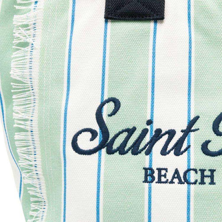 MC2 SAINT BARTH Vanity zeleno-bijela prugasta ženska torba