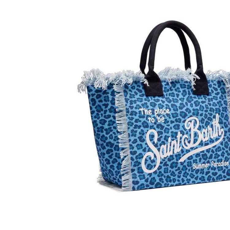 MC2 SAINT BARTH Vanity plava torba sa leopard printom