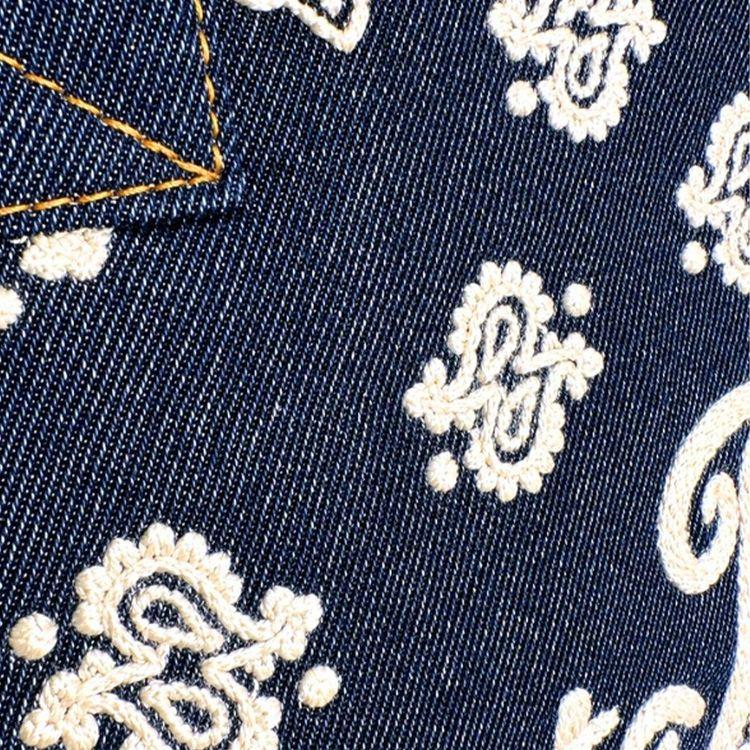 MC2 SAINT BARTH Vanity denim ženska platnena torba sa vezenim bandana motivima i logom