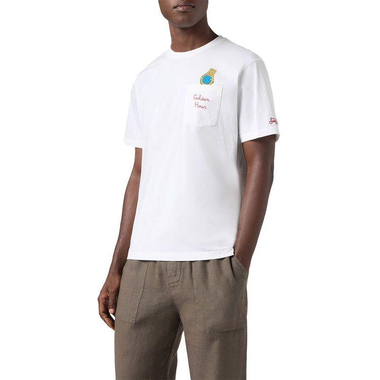 MC2 SAINT BARTH bijela muška majica sa "Golden Hour" vezom