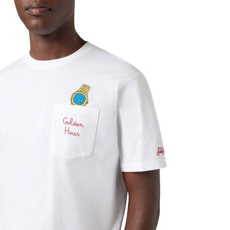 MC2 SAINT BARTH bijela muška majica sa "Golden Hour" vezom