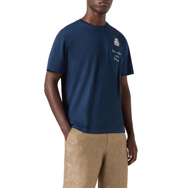 MC2 SAINT BARTH teget muška majica sa "Non voglio mica la luna" vezom