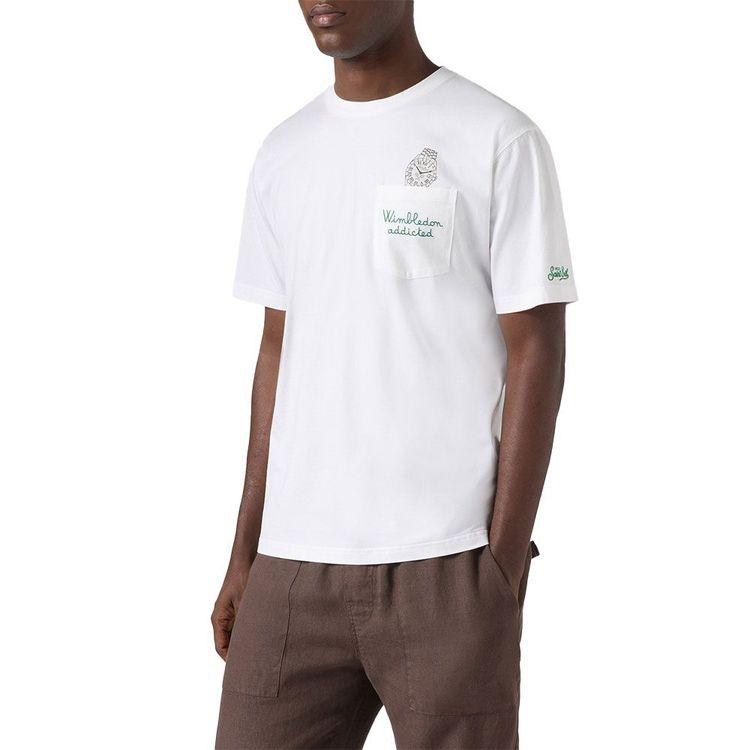 MC2 SAINT BARTH bijela muška majica sa "Wimbledon Addicted" vezom