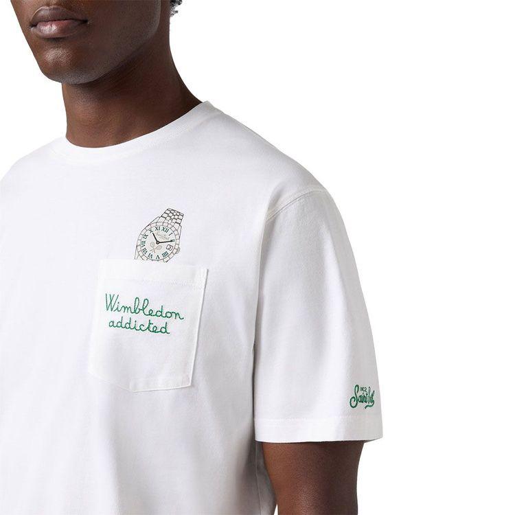 MC2 SAINT BARTH bijela muška majica sa "Wimbledon Addicted" vezom
