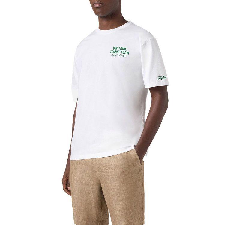 MC2 SAINT BARTH bijela muška majica sa "Gin Tonic Tennis Team" printom