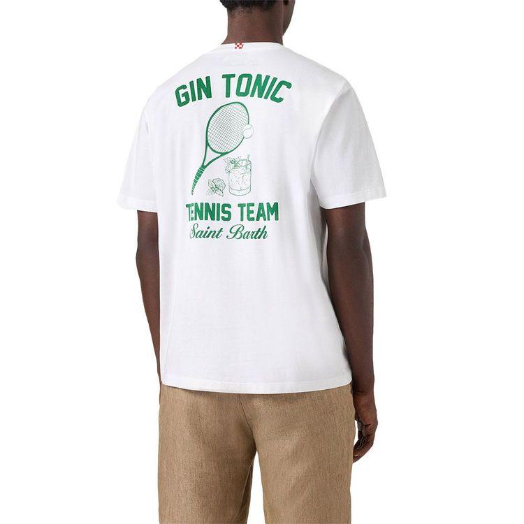 MC2 SAINT BARTH bijela muška majica sa "Gin Tonic Tennis Team" printom
