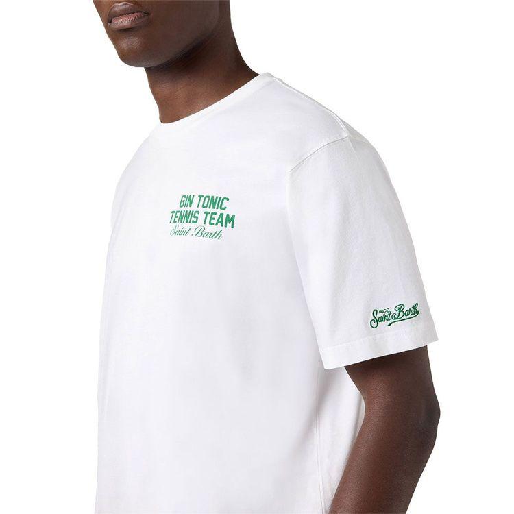 MC2 SAINT BARTH bijela muška majica sa "Gin Tonic Tennis Team" printom