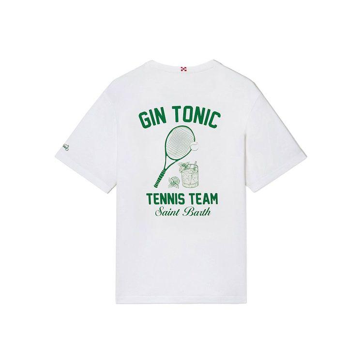 MC2 SAINT BARTH bijela muška majica sa "Gin Tonic Tennis Team" printom