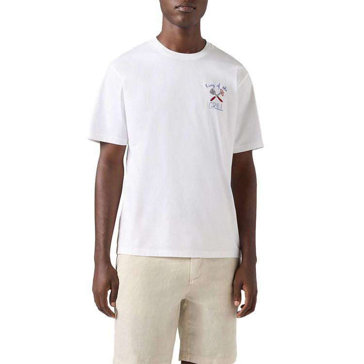 MC2 SAINT BARTH Portofino bijela muška majica sa "King Of The Grill" vezom