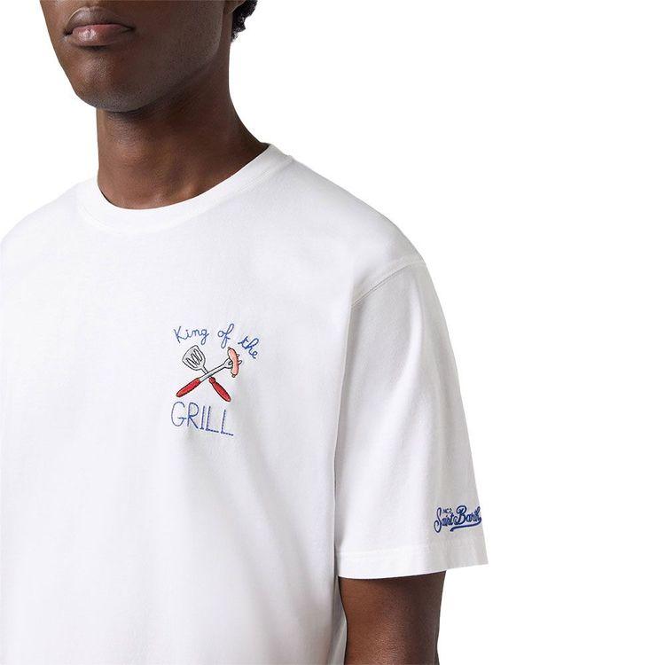 MC2 SAINT BARTH Portofino bijela muška majica sa "King Of The Grill" vezom