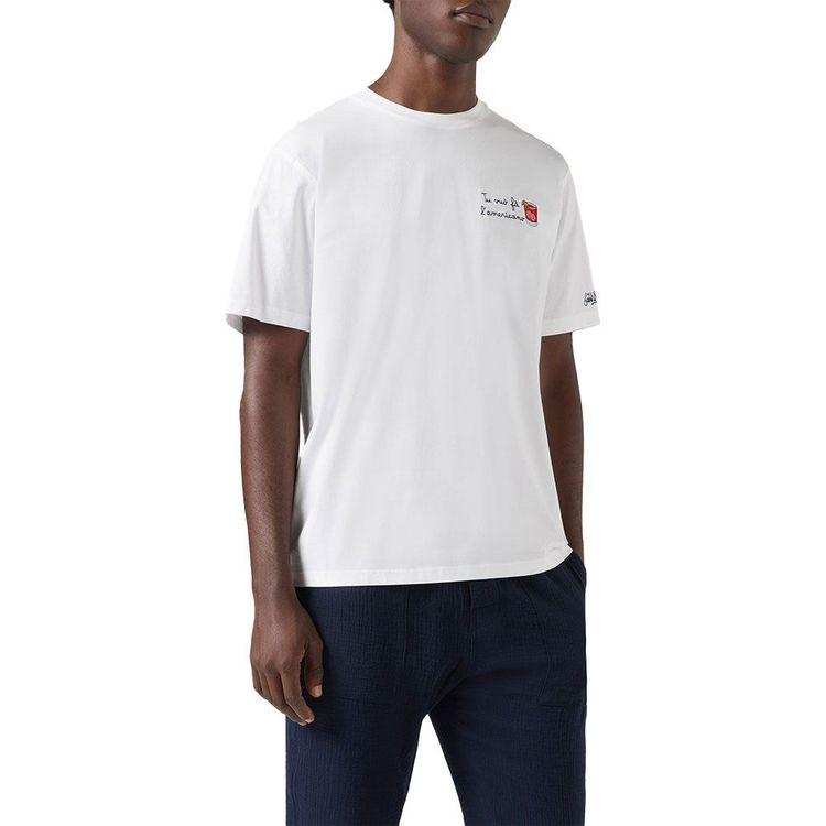 MC2 SAINT BARTH bijela muška majica sa "Tu Vuò Fà L'americano" vezom