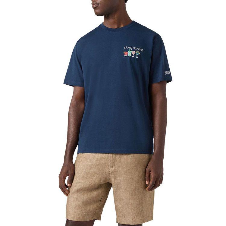 MC2 SAINT BARTH teget muška majica sa "Grand Slam" vezom