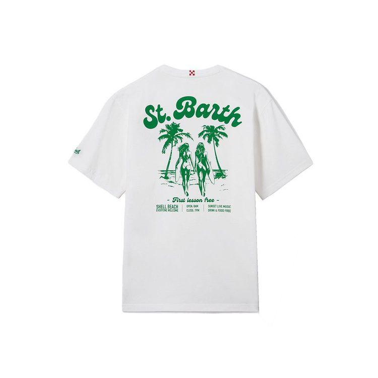 MC2 SAINT BARTH Portland bijela muška majica sa "Hunting the wave" printom