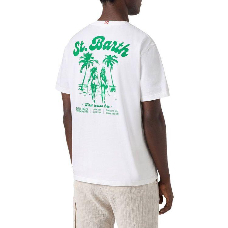 MC2 SAINT BARTH Portland bijela muška majica sa "Hunting the wave" printom