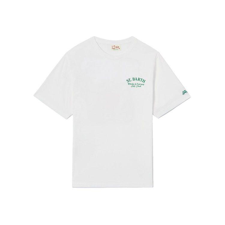 MC2 SAINT BARTH Portland bijela muška majica sa "Whisky & Fairway Golf Club" printom