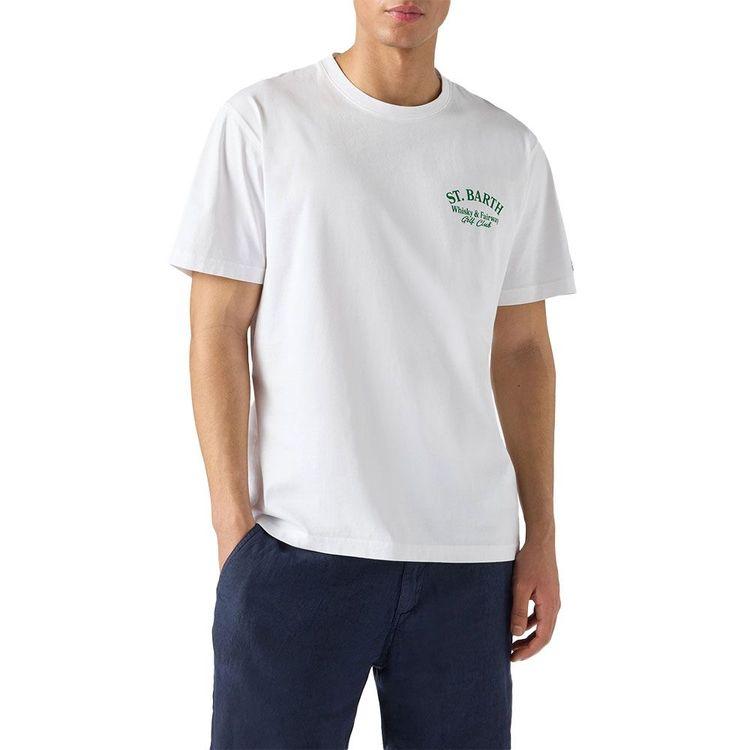 MC2 SAINT BARTH Portland bijela muška majica sa "Whisky & Fairway Golf Club" printom