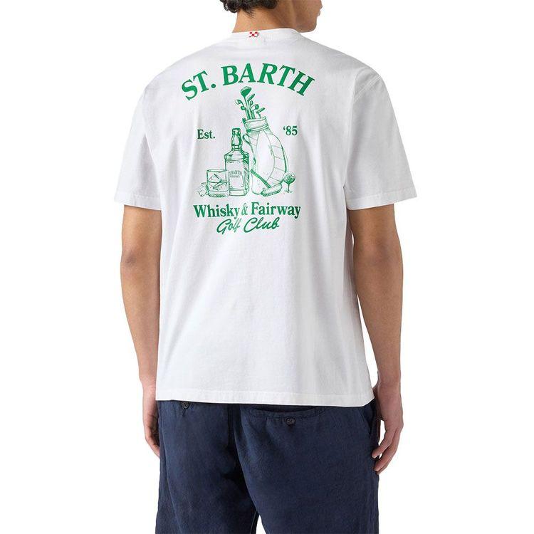 MC2 SAINT BARTH Portland bijela muška majica sa "Whisky & Fairway Golf Club" printom