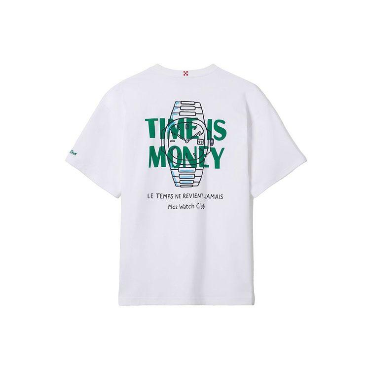 MC2 SAINT BARTH bijela muška majica sa "Time Is Money" printom