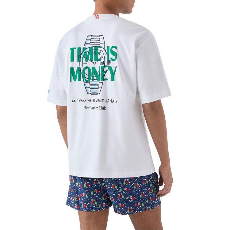 MC2 SAINT BARTH bijela muška majica sa "Time Is Money" printom