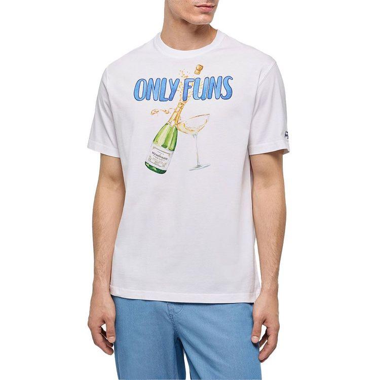 MC2 SAINT BARTH bijela muška majica sa "Only Funs" printom