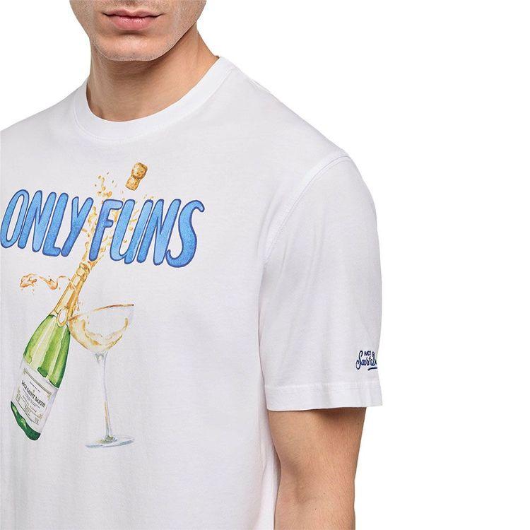 MC2 SAINT BARTH bijela muška majica sa "Only Funs" printom