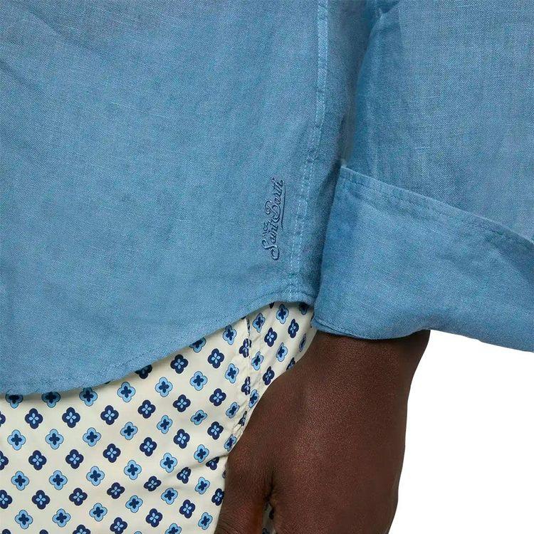 MC2 SAINT BARTH Pamplona plava lanena muška košulja