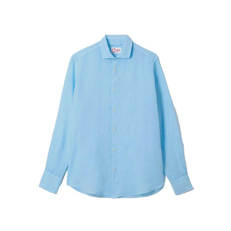 MC2 SAINT BARTH Pamplona svijetloplava lanena muška košulja