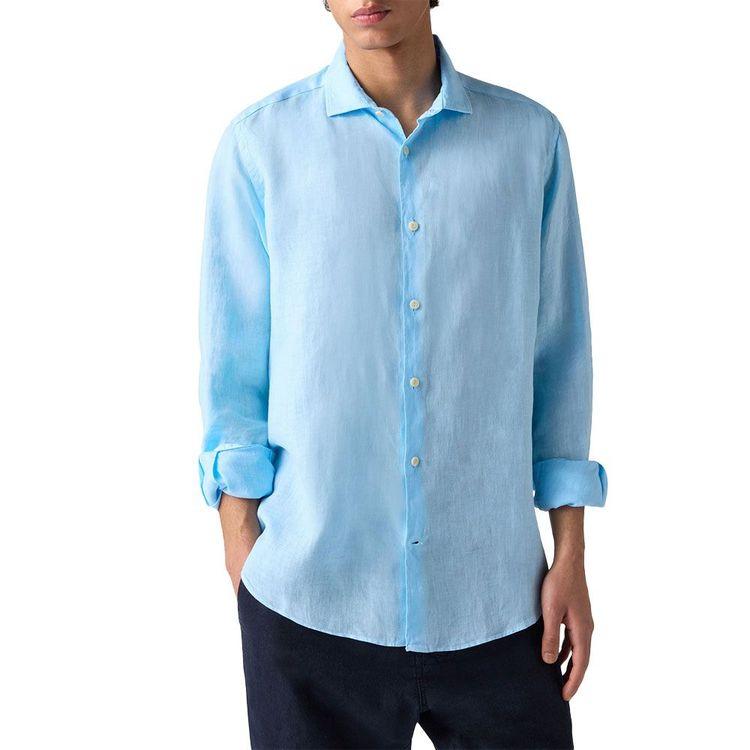 MC2 SAINT BARTH Pamplona svijetloplava lanena muška košulja