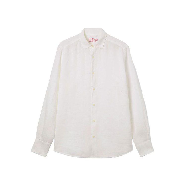 MC2 SAINT BARTH Pamplona bijela lanena muška košulja