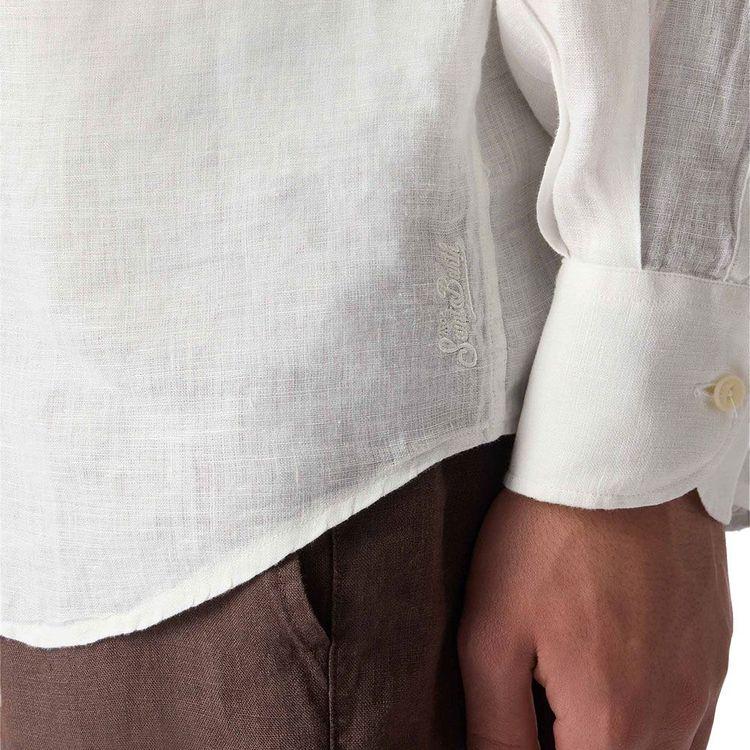 MC2 SAINT BARTH Pamplona bijela lanena muška košulja