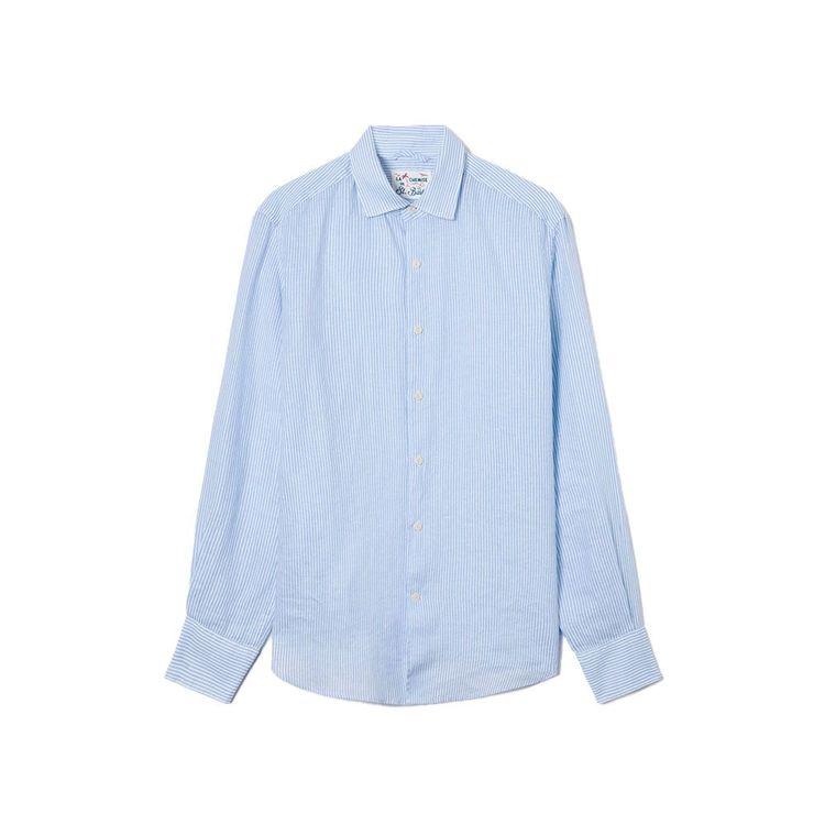 MC2 SAINT BARTH Pamplona svijetloplava prugasta lanena muška košulja