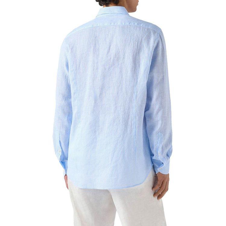 MC2 SAINT BARTH Pamplona svijetloplava prugasta lanena muška košulja