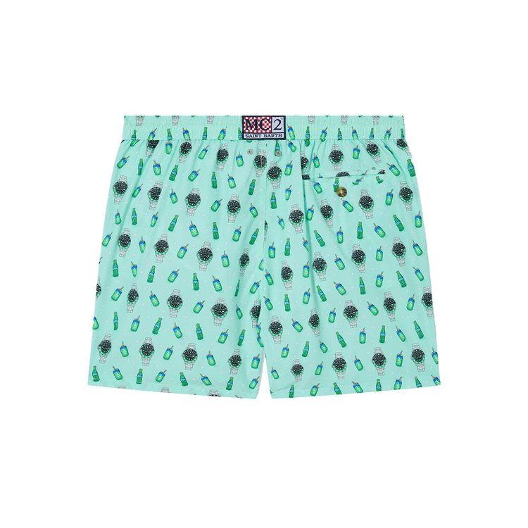 MC2 SAINT BARTH mint muški šorts sa printom „Left Watch“