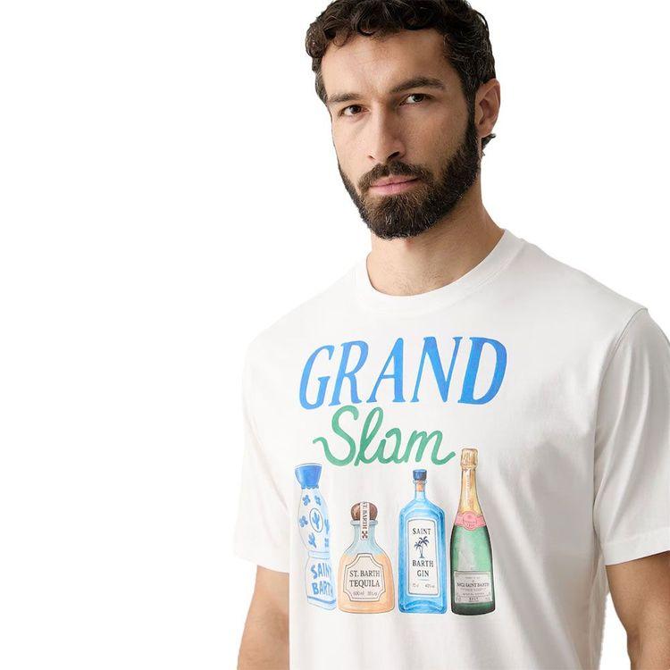 MC2 SAINT BARTH bijela muška majica sa "Grand slam" ispisom