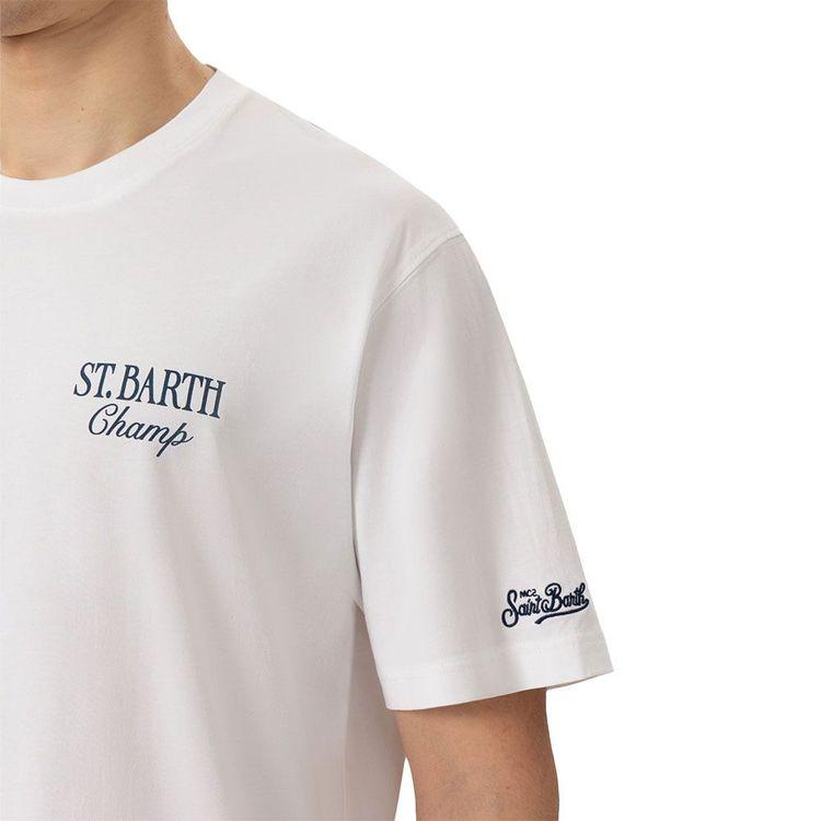 MC2 SAINT BARTH bijela muška majica sa teget "St. Barth Champ" ispisom