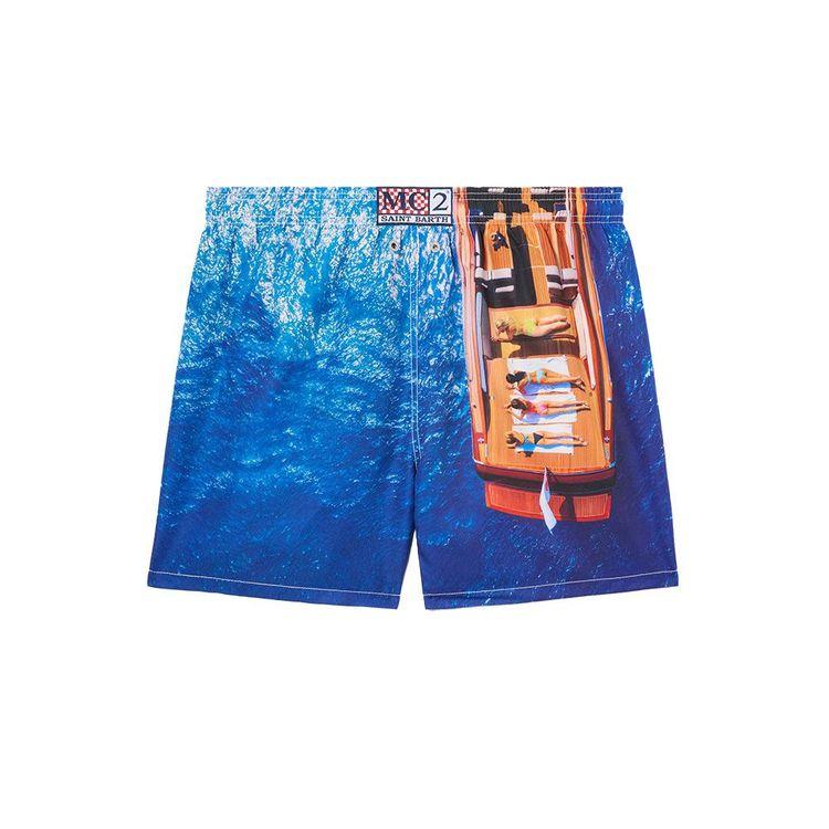 MC2 SAINT BARTH plavi muški šorts sa printom "Italian Summer"