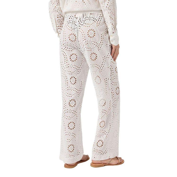 MC2 SAINT BARTH bijele ženske pantalone sa sangallo vezom