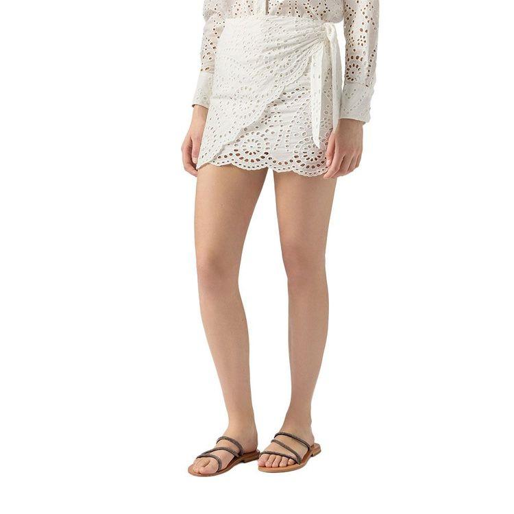 MC2 SAINT BARTH Sangallo bijela ženska suknja na preklop